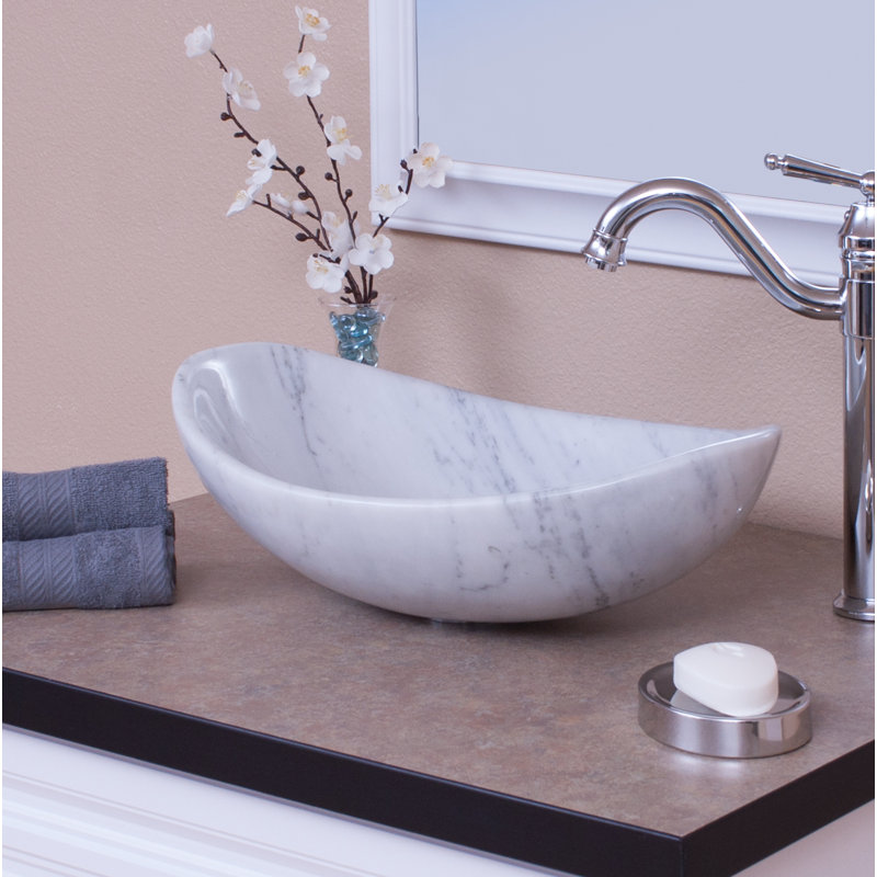 Novatto Carrera Stone Oval Vessel Bathroom Sink Wayfair